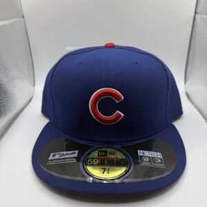 Chicago Cubs New Era 59Fifty Fitted Cap 7 3/4 MLB Authentic Collection Hat Blue